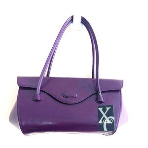 XOXO Accord Purple Vinyl Shoulder Bag 15” Wide Magnetic Close